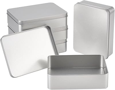 Rectangular hermetic rectangular metal boxes with Olicraft lids (5 parts, 15.3 cm x 11.2 cm x 4 cm).. Skip the traffic, shop online — DIAYTAR Nigeria brings it to you.