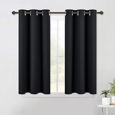 Nice Town blackout curtains for the living room, blackout panels with united black thermal insulation for windows (2 panels, 42 "wide x 45" length, black).. DIAYTAR NIGERIA makes online shopping accessible to all with budget-friendly prices and reliable delivery.