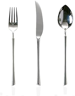 Set of 3 -piece covers in 304 stainless steel, including knife, fork, spoon, elegant dishes and cutlery for the house, the hotel, the restaurant, the new house (24 rooms).. DIAYTAR NIGERIA brings a world of products to your fingertips with affordable prices and quick delivery.