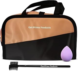 Jet Prime Products Waterproof portable cosmetic storage bag with eyelash brush and microfiber, pink, pink and black foundation... Experience budget-friendly shopping at DIAYTAR NIGERIA, Nigeria's premier online marketplace with quick delivery.