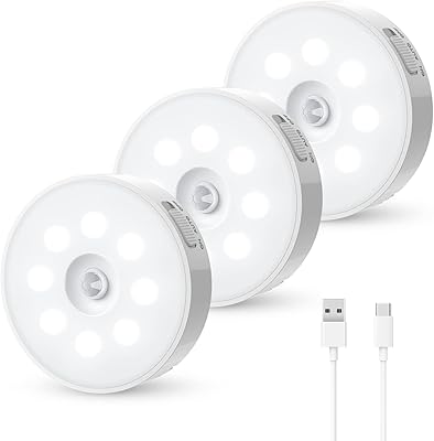 Moson night light with motion detector, Rechargeable LED light by USB C, safe wireless night light, bathroom, under wardrobe, kitchen, corridor, stairs (3 rooms).. DIAYTAR NIGERIA: Redefining e-commerce with affordable prices and reliable nationwide shipping.