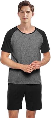 Set of short -handed pajamas JAVEST for men, set of soft RAGLAN cotton pajamas with knees, set of relaxed leisure pajamas, dark gray, xxl.. Experience retail therapy without the financial stress at DIAYTAR NIGERIA's affordable e-commerce platform.