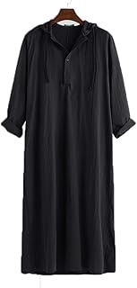 Arabic dress for men, long sleeves, light, hooded, Islamic clothing, extra long dress of eid for men with pocket (color: black, size: m).. Shop with purpose at DIAYTAR NIGERIA, where your money goes further and delivery is always prompt.