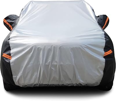XICBOOM SUV car cover 6 -layer, waterproof, all seasons, with zipper door, complete interior/outdoor cover, UV protection against the sun, rain, snow with cotton, suitable for length jeep SUV (190.. Experience the ease of modern shopping with DIAYTAR NIGERIA's diverse marketplace delivered promptly.