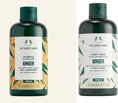 Shampoo and conditioner box The body shop with ginger, 250 ml, new botanical formula for the scalp and dandruff itching and dandruff.. DIAYTAR NIGERIA: Where every shopping need is met with affordable prices and timely delivery.