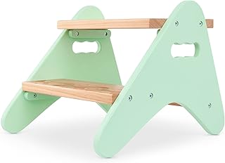 Wooden high chair with footrest, multicolored, for children, BX1899c1z, 15.68 inches x 14.3 x 11.13 inches.. Quality and convenience delivered — shop DIAYTAR Nigeria now.