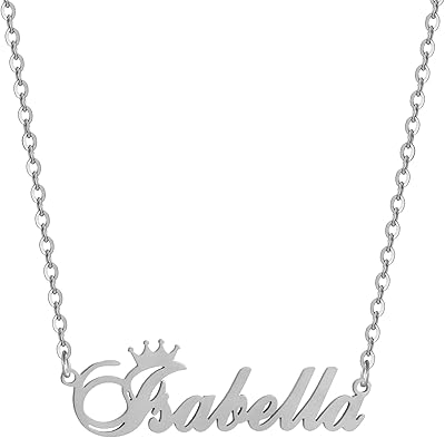 Personalized Silver Personalized First name necklace, Personalized first name channels, Personalized first name necklace with Women's Gift Crown, Metal.. Your shopping dreams realized through DIAYTAR NIGERIA's affordable platform with reliable delivery times.