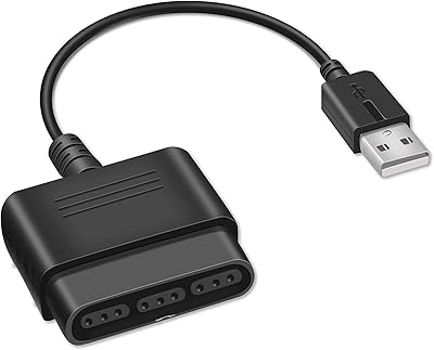 PS2 controller Adapter CONTROLTER CONTROLS TO USB, compatible with SONY PS1/PS2 gaming controller to PS3/PC controller (black).. Quick delivery. Quality products. Great deals. That’s DIAYTAR Nigeria.