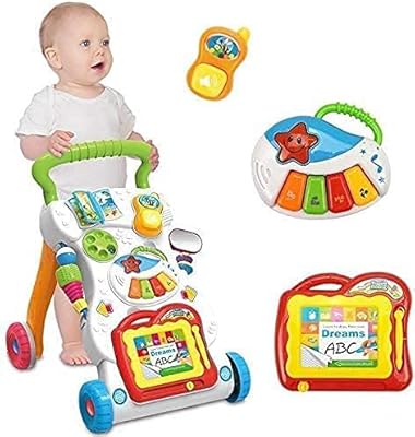 Alissa 4 -in -1 musical trotter for children learning to walk with toy support, stroller to draw a musical carpet (battery not included).. Your shopping journey simplified with DIAYTAR NIGERIA's vast selection and budget-friendly shipping.