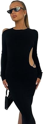 Xkwin large dresses Women long sleeves open back open elegant slim formal evening dresses (color: black, tamaño: l).. DIAYTAR Nigeria: Your one-stop online shop with unbeatable prices and nationwide delivery in under 8 days.