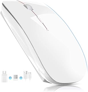 Rechargeable wireless optical mouse 24 g silent click with USB receiver and adapter.. From phone accessories to home decor — DIAYTAR Nigeria ships it fast.