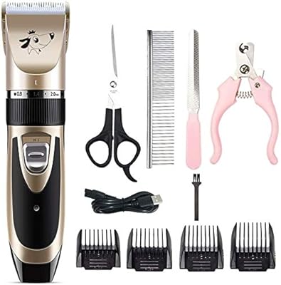 Dog grooming kit, wireless grooming kit rechargeable by USB, Professional grooming kit with low noise with 5 adjustable speeds for dogs, cats and animals.. Shop with confidence at DIAYTAR NIGERIA, where affordability meets reliability in less than 8 days.