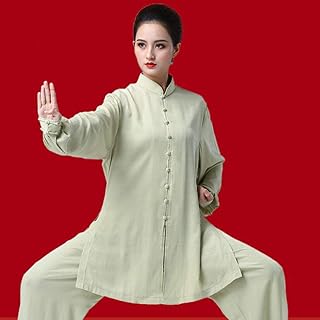 Tai chi uniform for traditional Chinese uniform woman with cotton folds.. DIAYTAR Nigeria offers great deals, a huge product variety, and delivery in under a week.