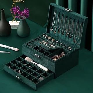 Urbazaar Large jewelry box organizer of 3 -layer travel jewelry with lid for rings.. Shop anytime, receive on time — only with DIAYTAR Nigeria.
