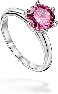 Sterling 925 silver engagement ring with 2 -carat pink Moissanite diamond VVS for women.. No stress, just speed — DIAYTAR Nigeria ships in days.