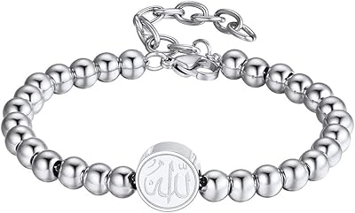 Prosteel Stainless steel allah stain bracelet/18 -carat gold plated/black Islamic pearl chain, Islamic Koran jewelry, adjustable length from 16 to 21 cm, send to a gift box.. DIAYTAR NIGERIA brings the nation's largest product catalog to your doorstep at prices you'll appreciate.