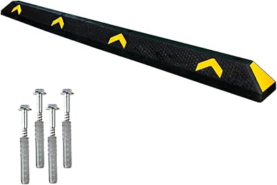 Perry 183 cm black parking barrier | Robust PVC parking barriers with yellow reflector | Parking guide wheel stop.. Discover unbeatable variety on DIAYTAR Nigeria — shop today, delivered this week.