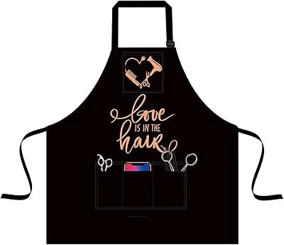 Hairdresser apron with pocket for men and women, living room apron with adjustable collar, hairdresser apron for hair salon (31.4 x 27.5 inches).. DIAYTAR NIGERIA bridges the gap between desire and affordability with nationwide delivery in under 8 days.