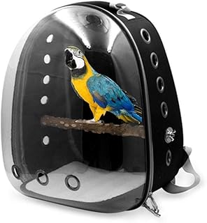 Bird and parrot backpack, transparent space capsule backpack, breathable travel bag with anti-loss hook and non-slip CXJFF pads.. Shop with confidence at DIAYTAR NIGERIA, Nigeria's premier affordable e-commerce platform.