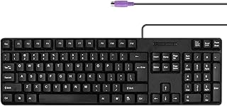 MC -site PS2 wire keyboard with 104 keys and support, black, waterproof - American design compatible with Windows, Computer and Portable (Black).. Why waste time in traffic when you can shop online at DIAYTAR Nigeria? Enjoy convenience, unbeatable prices, and prompt delivery anywhere in Nigeria.