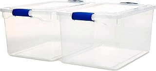 Homes Polyvalent 66 -liter swollen storage bins with secure locking lids for the organization of the house and the office, transparent (package of 2).. DIAYTAR NIGERIA: Making quality products accessible to all Nigerians at affordable prices.