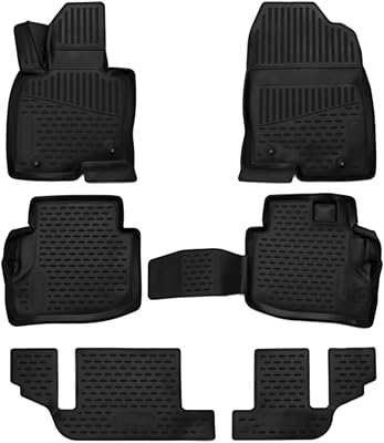 A set of floor mats for first, second and third rows from 2016 to 2023 for Mazda CX-9, adapted to all weather conditions (black).. Your ideal shopping companion, DIAYTAR NIGERIA offers unmatched variety with delivery within a week.