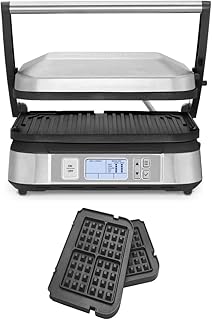 Cuzinart GR-6S stainless steel grill, removable and reversible interior grill going to the dishwasher with LCD screen, digital controls and waffle plates.. Your complete e-commerce solution, DIAYTAR NIGERIA offers variety and value with nationwide shipping.