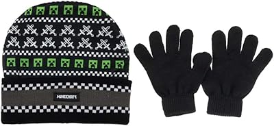 Hat Hat and black gloves for boycraft boy CreEper Swords Fairy Isle, Black, One Size.. Make shopping fun and stress-free with DIAYTAR Nigeria.