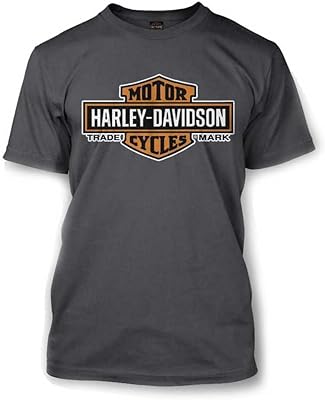 Harley Davidson long anthracite orange t-shirt for men 30291961, gray.. Browse, shop, and receive — DIAYTAR Nigeria keeps it simple.