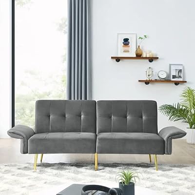 Multifunctional folding sofa bed in foam fabric for living room MM Tex (dark gray, velvet fabric).. From tech to toiletries, DIAYTAR Nigeria delivers without delay.