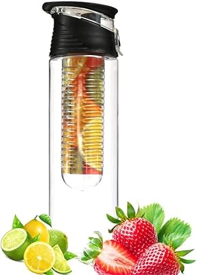 Bottle of portable juice with folding and fruit infuser lid on all the length (black, 800 ml).. Shop for less and receive more with DIAYTAR NIGERIA's expansive e-commerce platform and nationwide delivery.
