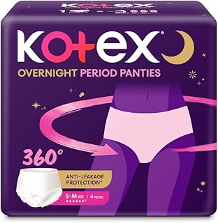 Kotex night pants (size s/m, package of 4) for abundant flow protection | With a 360 -degree waterproof design and a soft and breathable fabric | 1 panties = ~ 3 regular towels, pink, m.. Whether it’s gadgets or groceries, DIAYTAR Nigeria delivers in less than 8 days.