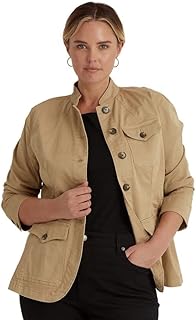 Large -size stretch cotton chino jacket for women (dark beige, 22W), dark beige, size 54 plus, beige, 52 plus.. Everyday deals, every category — only on DIAYTAR Nigeria.