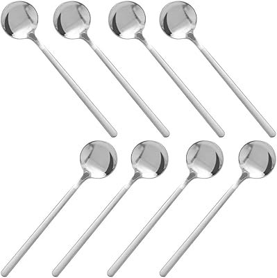 Find a set of mini stainless steel spoons for coffee, British tea, dessert, ice cream and cappuccino, 8, 5.3 inch package.. DIAYTAR NIGERIA: Where affordability meets variety in Nigeria's most comprehensive online marketplace.