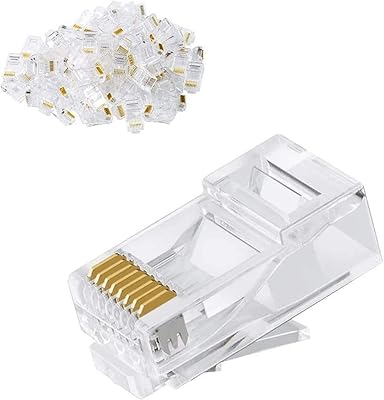 Standard RJ45 CAT 6 Lesexo sheets, 100 %gold -plated copper -plated copper terminal, Ethernet cable with non -armored lan crystal connector, URS URS URS ETL, pack of 100.. Shop the future with DIAYTAR NIGERIA - thousands of products, unbeatable prices, delivery within a week.