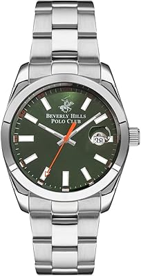 Analog watch with brushed green dial for men - BP3288x.370, silver, bracelet.. DIAYTAR NIGERIA: Where affordability and variety meet with convenient delivery within 8 days.