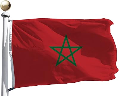 Rhingift flag of Morocco Large 3 x 5 feet, medium outdoor/interior on both sides in 100D polyester and brass eyelets for an easy display of national flags from Morocco 3 x 5 feet.. Big selection, small prices — shop now on DIAYTAR Nigeria.