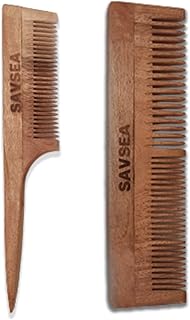 SAFSI WOOD FOR WOMEN | Lot of 2 Neem wood combs for women | Large and soft wood comb for growth and control of hair loss, set of 2.. Your ideal shopping partner, DIAYTAR NIGERIA offers extensive variety with reliable nationwide shipping.