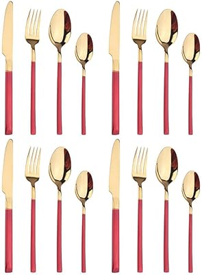 Set of 16 stainless steel covers, table/table/table spoon table/table spoon in stainless steel 18/8, set of silver cutlery for 4 people, mirror polished, can be placed in the dishwasher! (.. Experience shopping without compromise at DIAYTAR NIGERIA, with vast selection and quick delivery.