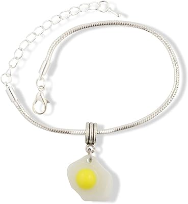 Sunny Side Up bracelet with dish eggs.. DIAYTAR NIGERIA: Redefining e-commerce with affordable prices and reliable nationwide shipping.