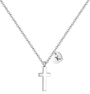 Ailaaila little cross necklace for girls | Heart pendant | Stainless steel pendant necklace Christmas jewelry for women.. Make every purchase count with DIAYTAR Nigeria — shop smart, shop fast.
