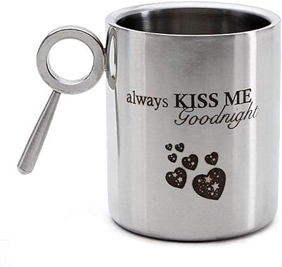 Hot Muggs Always Kiss Me Goodnight In Double Wall Stoi Stainless Steel Cup 265 ml, 1 piece, Special Valentin gift.. DIAYTAR NIGERIA combines extensive product options with budget-friendly prices, delivered in 5-8 days.