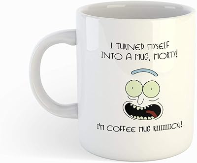 White printed cup Rick and Morty.. Shop with ease at DIAYTAR NIGERIA and enjoy our extensive product range delivered at affordable rates.