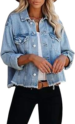 Denim jacket for women with pompoms, pimples and pockets on top, short denim jacket.. DIAYTAR NIGERIA brings the nation's largest product catalog to your doorstep at prices you'll appreciate.