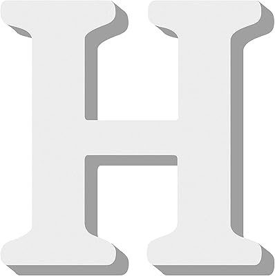 Decorative wall suspended in wood letter H for children's bedroom decoration, length 12 cm, white (letter h).. Experience budget-friendly shopping at DIAYTAR NIGERIA, Nigeria's premier online marketplace with quick delivery.