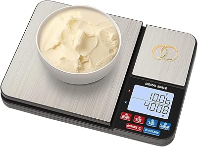 Double platform digital kitchen balance, 11lb/0.1g and 500g/0.01g, high precision food balance, 7 units, tare function, automatic stop, pcs, multifunctional for weighing food.. DIAYTAR NIGERIA: Your one-stop e-commerce destination with affordable prices and nationwide delivery in 5-8 days.