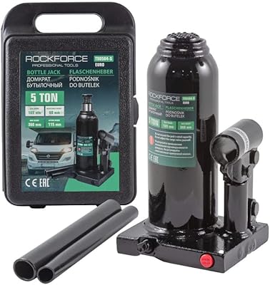 Rockforce 5T Hydraulic Bouteille Hydraulic with lifting bar - Height beach from 185 mm to 360 mm for heavy lifting stains | Ideal for car workshops and industrial facilities.. DIAYTAR NIGERIA: Making quality products accessible to all Nigerians at affordable prices.