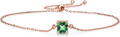 Solitaire bracelet Women in silver Plated Pink Gold 18 Carats (1.00 ct, Damier size 6 mm), gem metal, Topaz.. Experience the ease of modern shopping with DIAYTAR NIGERIA's vast selection and quick delivery service.