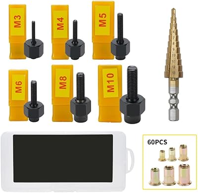 The White Shop Tool with Rivets, Hand Rivete, Rivets with Metric and SAE, Rivets tool, Rivets nut kit with a stored forest and an assortment of 60 nuts in Rivets/A.. Your shopping dreams realized through DIAYTAR NIGERIA's affordable platform with reliable delivery times.