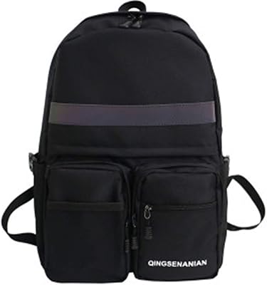 2020 more recent backpack men women hip hop backpack double pocket bright strip Student college computer backpack.. DIAYTAR NIGERIA brings the marketplace to your home with budget-friendly prices and nationwide delivery.